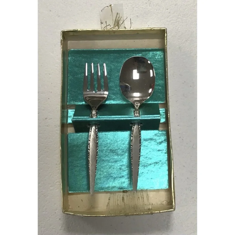 Vintage Decorative Community Stainless 2-Pc Baby Spoon & Fork Set 🤍